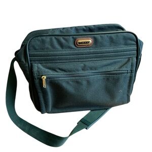 Vintage Jaguar Green Canvas Shoulder Bag Weekender Travel‎ Bag